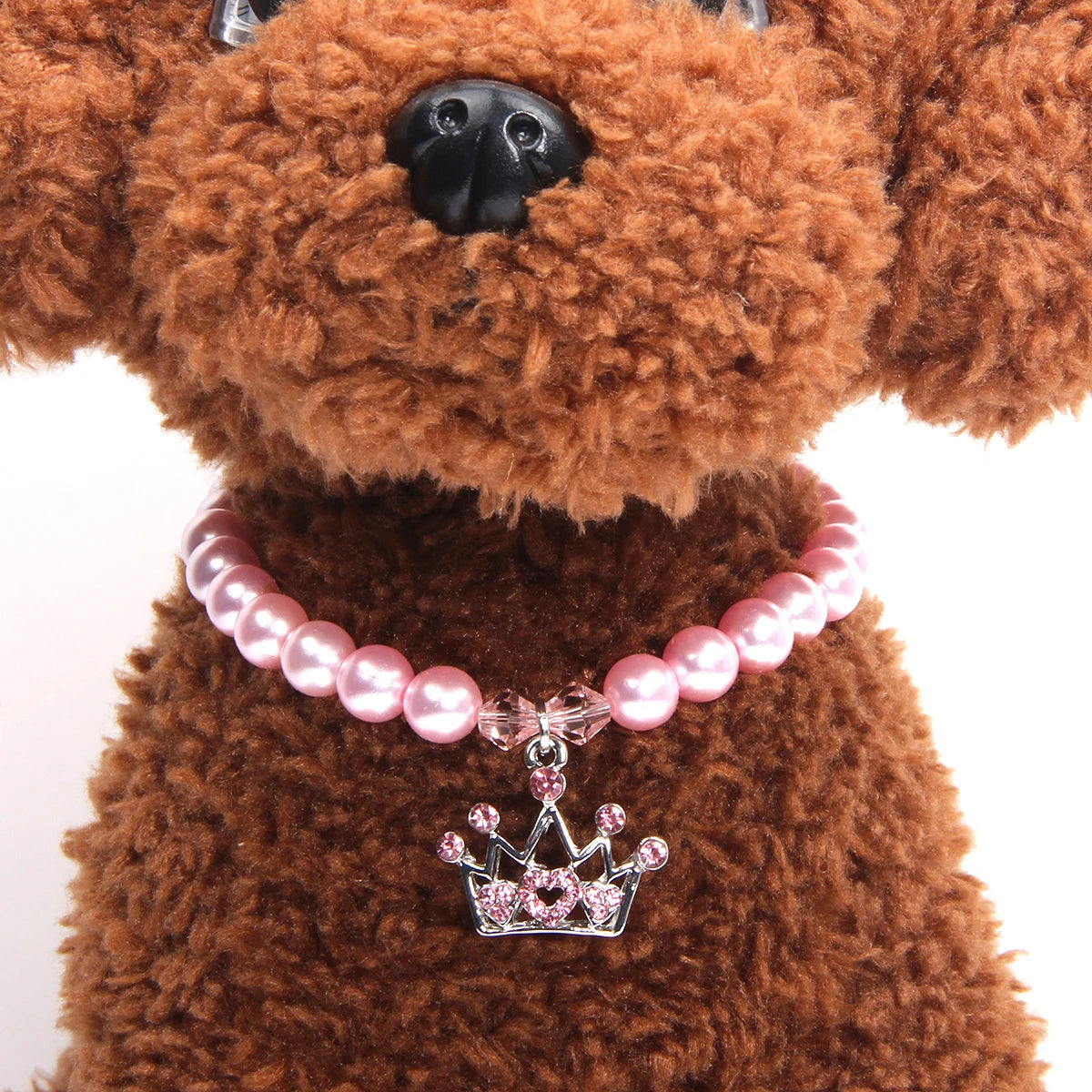 Princess Pearl Statement Necklace Collar with Rhinestones