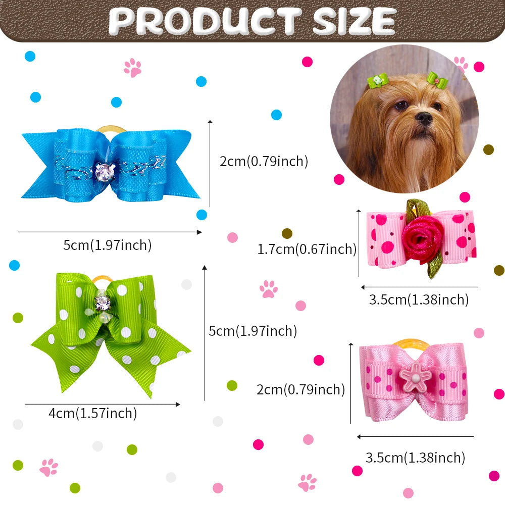 Colourful Elastic Glam-Girl Hair Bows